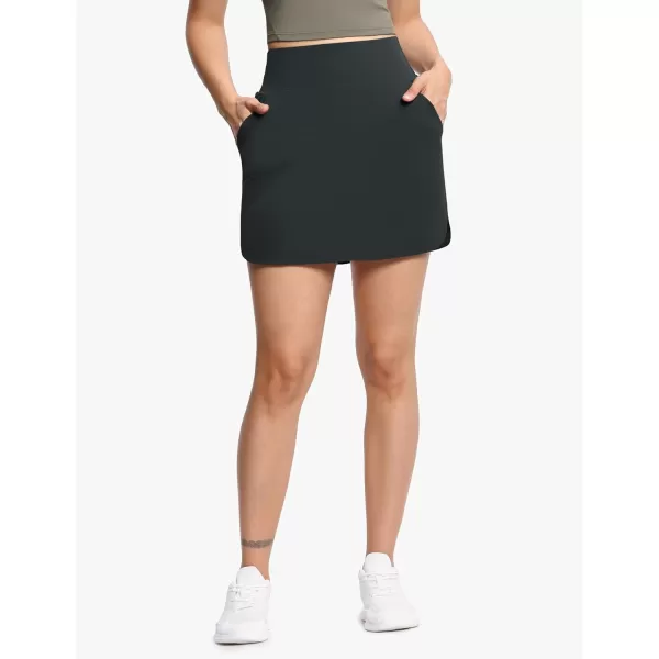 THE GYM PEOPLE Womens Golf Skort Tennis High Waist Lightweight Athletic Casual Skirts Builtin Shorts with 4 PocketsCharcoal Grey