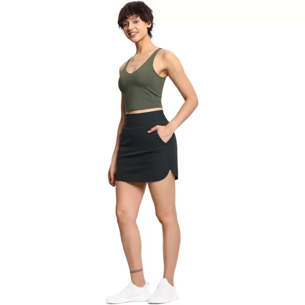 THE GYM PEOPLE Womens Golf Skort Tennis High Waist Lightweight Athletic Casual Skirts Builtin Shorts with 4 PocketsCharcoal Grey