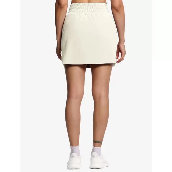 THE GYM PEOPLE Womens Golf Skort Tennis High Waist Lightweight Athletic Casual Skirts Builtin Shorts with 4 PocketsCream Apricot