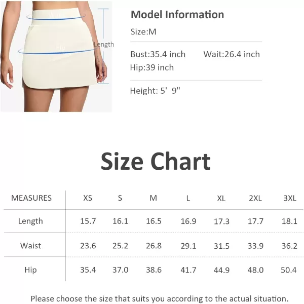 THE GYM PEOPLE Womens Golf Skort Tennis High Waist Lightweight Athletic Casual Skirts Builtin Shorts with 4 PocketsCream Apricot
