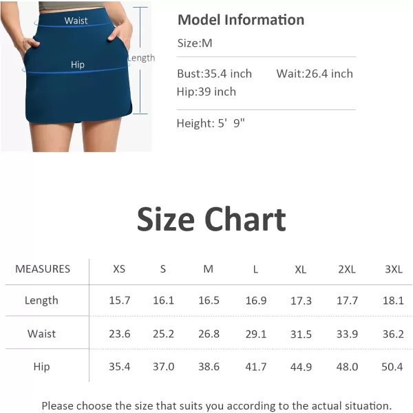THE GYM PEOPLE Womens Golf Skort Tennis High Waist Lightweight Athletic Casual Skirts Builtin Shorts with 4 PocketsDark Blue Green