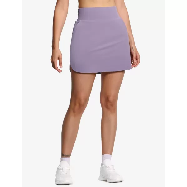 THE GYM PEOPLE Womens Golf Skort Tennis High Waist Lightweight Athletic Casual Skirts Builtin Shorts with 4 PocketsGrey Purple