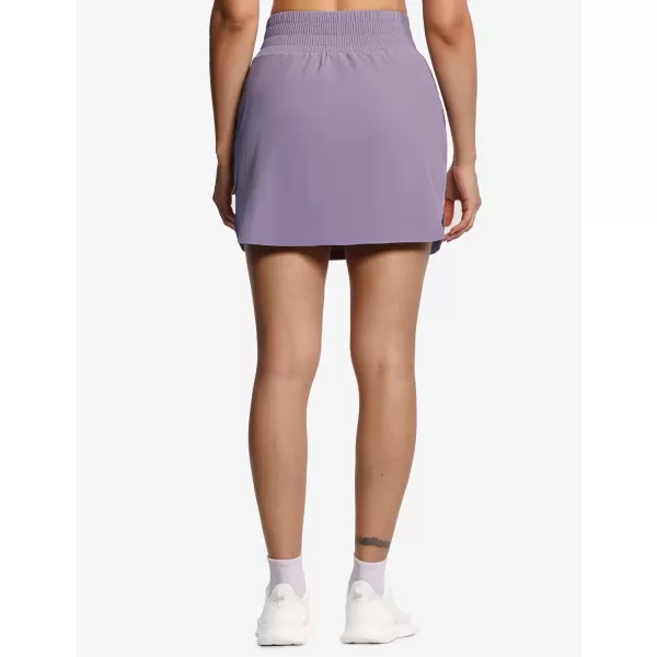 THE GYM PEOPLE Womens Golf Skort Tennis High Waist Lightweight Athletic Casual Skirts Builtin Shorts with 4 PocketsGrey Purple