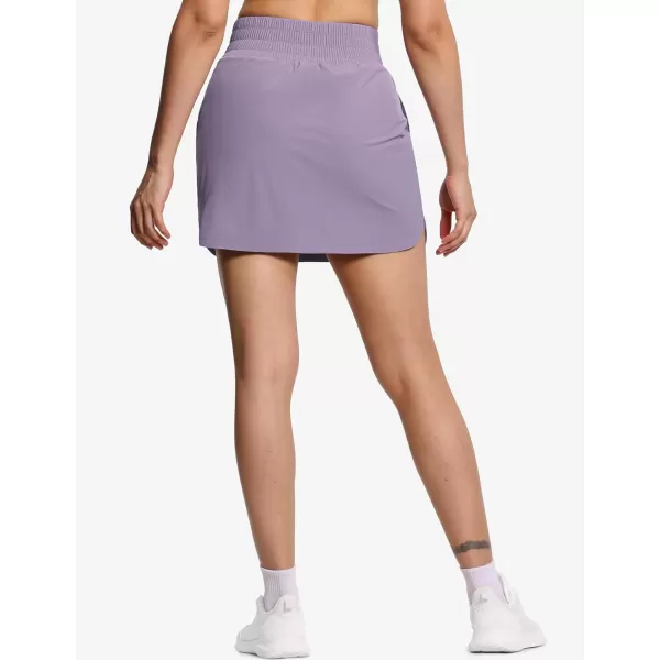THE GYM PEOPLE Womens Golf Skort Tennis High Waist Lightweight Athletic Casual Skirts Builtin Shorts with 4 PocketsGrey Purple