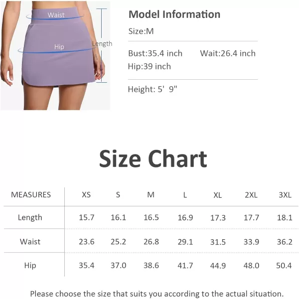 THE GYM PEOPLE Womens Golf Skort Tennis High Waist Lightweight Athletic Casual Skirts Builtin Shorts with 4 PocketsGrey Purple