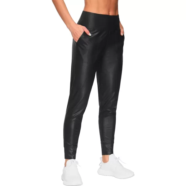 THE GYM PEOPLE Womens Joggers Pants Lightweight Athletic Leggings Tapered Lounge Pants for Workout Yoga RunningMatte Leather