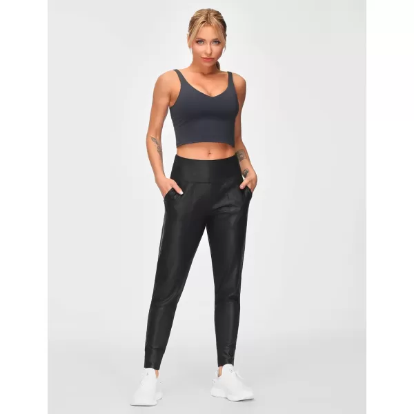 THE GYM PEOPLE Womens Joggers Pants Lightweight Athletic Leggings Tapered Lounge Pants for Workout Yoga RunningMatte Leather