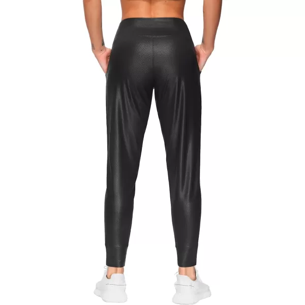 THE GYM PEOPLE Womens Joggers Pants Lightweight Athletic Leggings Tapered Lounge Pants for Workout Yoga RunningMatte Leather