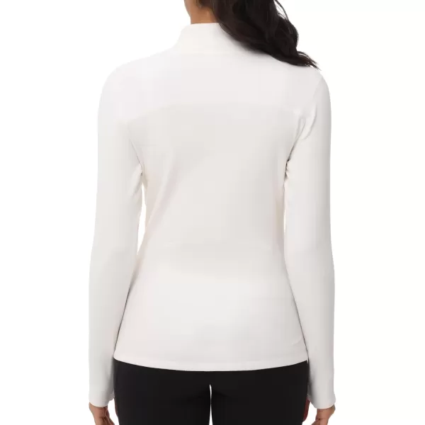 THE GYM PEOPLE Womens Mock Turtleneck Long Sleeve Shirts Fleece Thermal Underwear Pullover Tops with Thumb HoleBeige