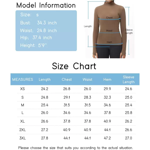 THE GYM PEOPLE Womens Mock Turtleneck Long Sleeve Shirts Fleece Thermal Underwear Pullover Tops with Thumb HoleBrown