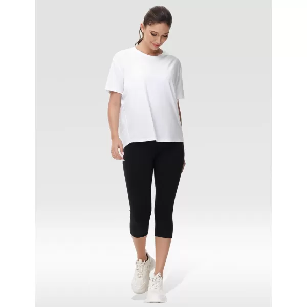THE GYM PEOPLE Womens Short Sleeve Workout TShirts Back Loose Fit Running Yoga Tee TopsWhite