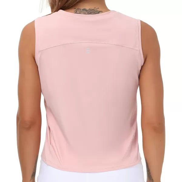 THE GYM PEOPLE Womens Workout Tops in Ice Silk Quick Dry SleevelessPink