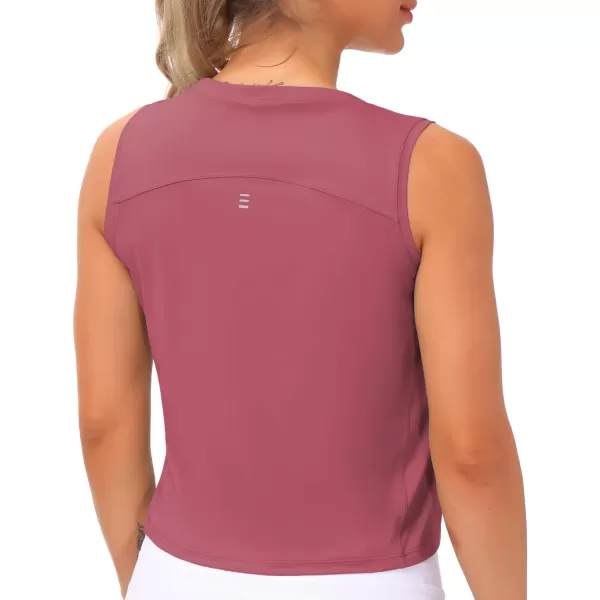 THE GYM PEOPLE Womens Workout Tops in Ice Silk Quick Dry SleevelessRose Red