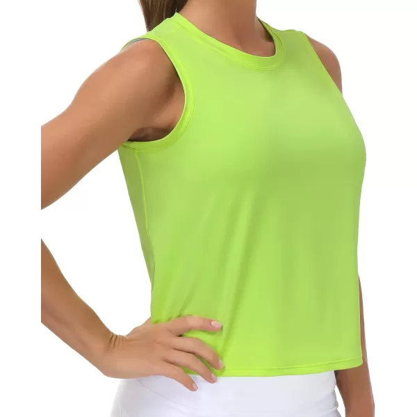 THE GYM PEOPLE Womens Workout Tops in Ice Silk Quick Dry SleevelessYellow