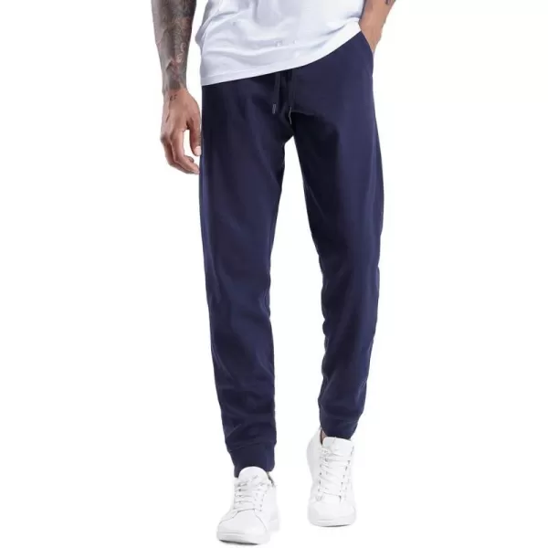 THE GYM PEOPLE Mens Fleece Joggers Pants with Deep Pockets in Loosefit StyleFleece Lined Blue