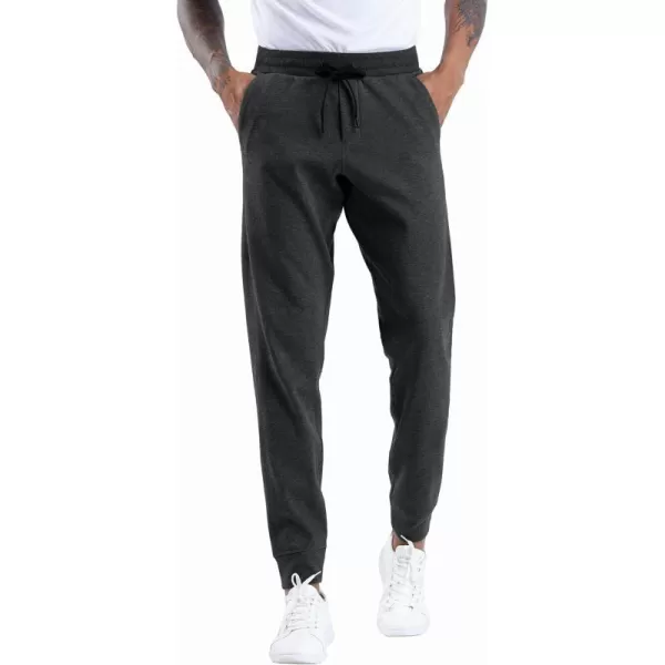 THE GYM PEOPLE Mens Fleece Joggers Pants with Deep Pockets in Loosefit StyleFleece Lined Dark Grey