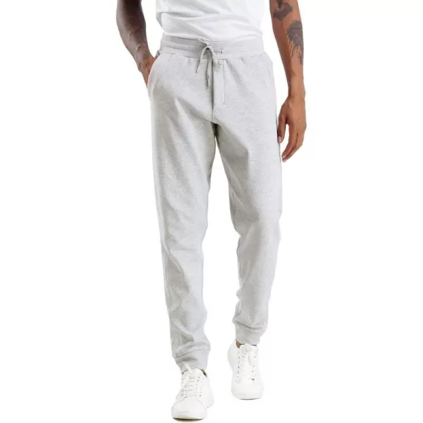 THE GYM PEOPLE Mens Fleece Joggers Pants with Deep Pockets in Loosefit StyleUnlined Lightweight Basic Light Grey
