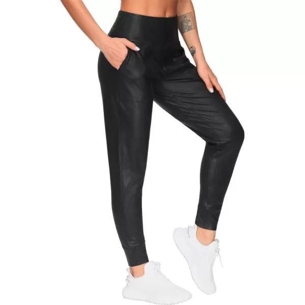 THE GYM PEOPLE Womens Joggers Pants Lightweight Athletic Leggings Tapered Lounge Pants for Workout Yoga RunningMatte Leather