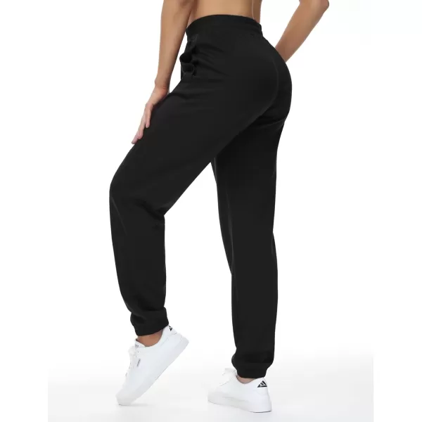 THE GYM PEOPLE Womens Baggy Cinch Bottom Sweatpants Lightweight Workout Joggers Pants with PocketsBlack