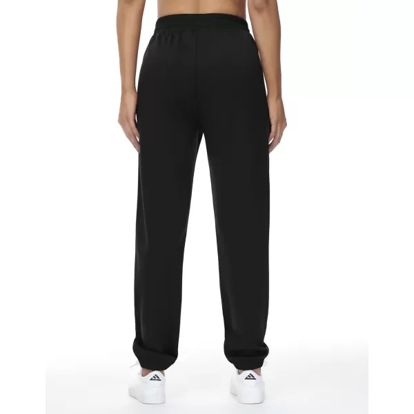 THE GYM PEOPLE Womens Baggy Cinch Bottom Sweatpants Lightweight Workout Joggers Pants with PocketsBlack