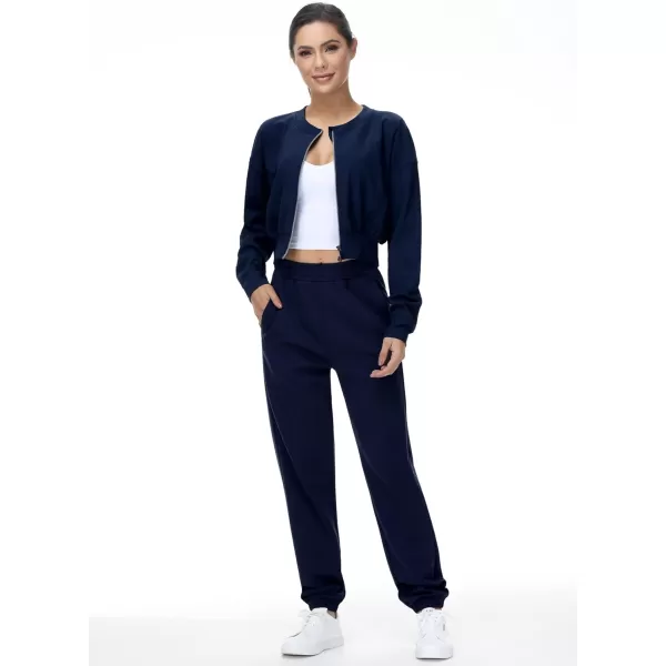 THE GYM PEOPLE Womens Baggy Cinch Bottom Sweatpants Lightweight Workout Joggers Pants with PocketsDark Blue