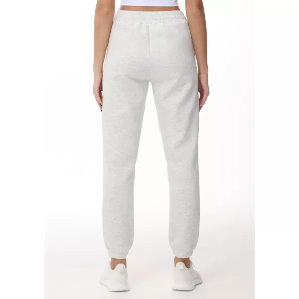 THE GYM PEOPLE Womens Baggy Cinch Bottom Sweatpants Lightweight Workout Joggers Pants with PocketsHeather White