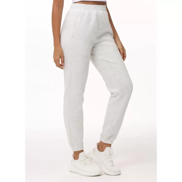 THE GYM PEOPLE Womens Baggy Cinch Bottom Sweatpants Lightweight Workout Joggers Pants with PocketsHeather White