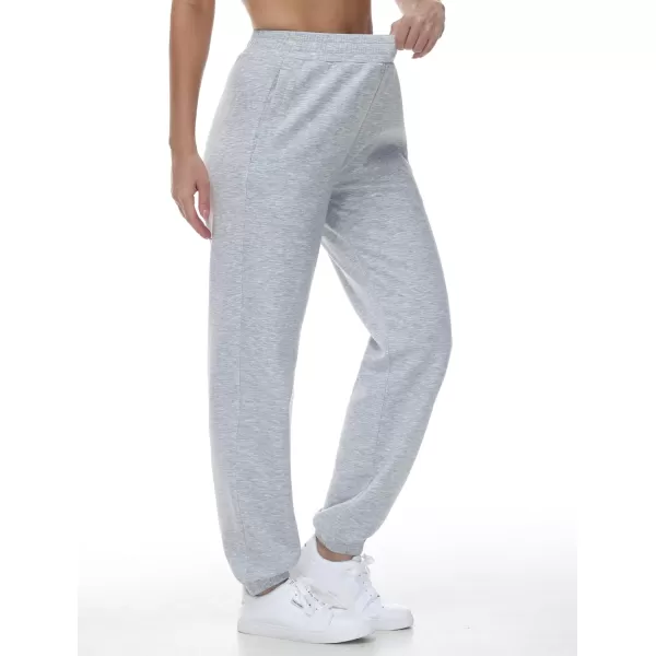 THE GYM PEOPLE Womens Baggy Cinch Bottom Sweatpants Lightweight Workout Joggers Pants with PocketsLight Heather Grey