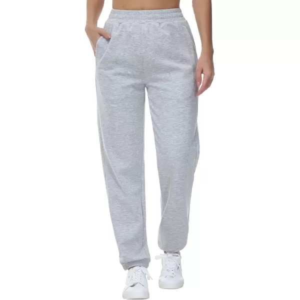 THE GYM PEOPLE Womens Baggy Cinch Bottom Sweatpants Lightweight Workout Joggers Pants with PocketsLight Heather Grey