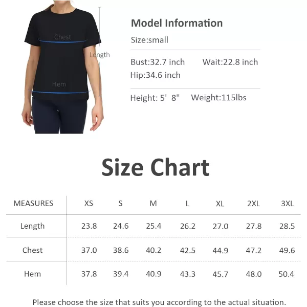 THE GYM PEOPLE Womens Short Sleeve Workout Shirts Breathable Yoga TShirts with Side Slits Athletic Tee TopsBlack