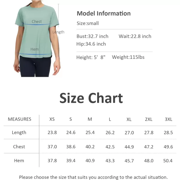 THE GYM PEOPLE Womens Short Sleeve Workout Shirts Breathable Yoga TShirts with Side Slits Athletic Tee TopsLight Green