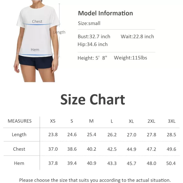 THE GYM PEOPLE Womens Short Sleeve Workout Shirts Breathable Yoga TShirts with Side Slits Athletic Tee TopsWhite
