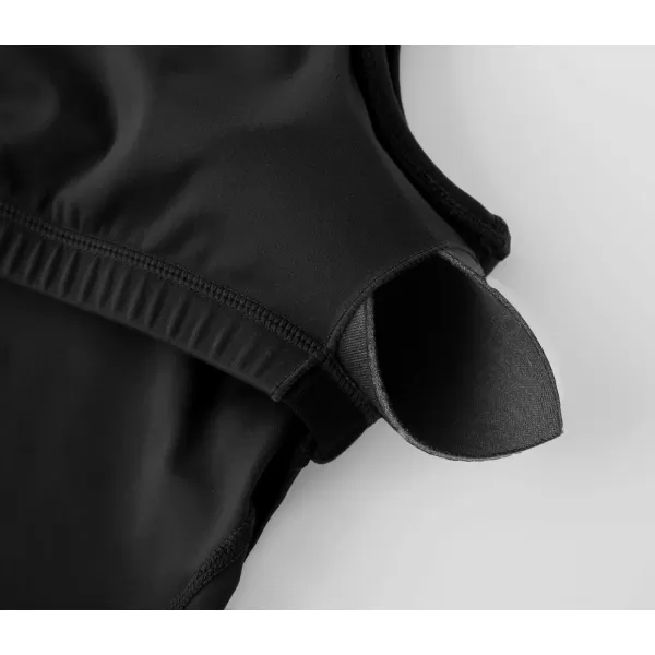 THE GYM PEOPLE Womens Sports Bra Longline Wirefree Padded with Medium SupportBlack