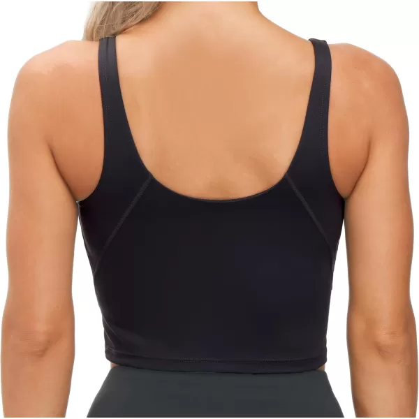 THE GYM PEOPLE Womens Sports Bra Longline Wirefree Padded with Medium SupportBlack