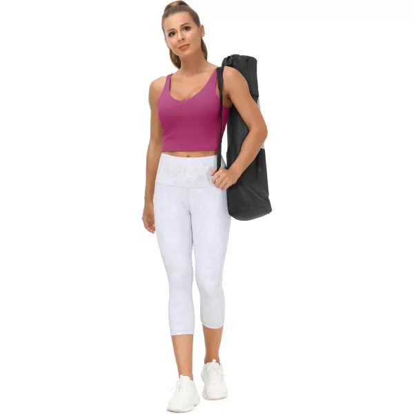 THE GYM PEOPLE Womens Sports Bra Longline Wirefree Padded with Medium SupportFuchsia