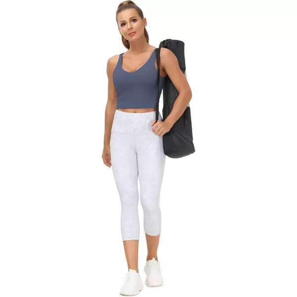 THE GYM PEOPLE Womens Sports Bra Longline Wirefree Padded with Medium SupportInk Blue