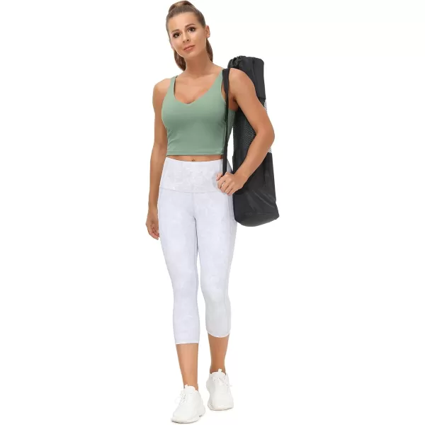 THE GYM PEOPLE Womens Sports Bra Longline Wirefree Padded with Medium SupportJasmine Green