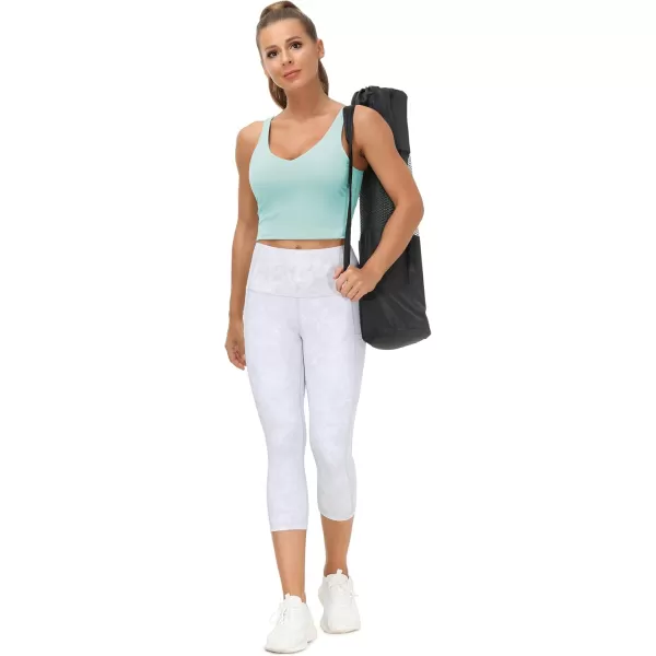 THE GYM PEOPLE Womens Sports Bra Longline Wirefree Padded with Medium SupportLight Blue