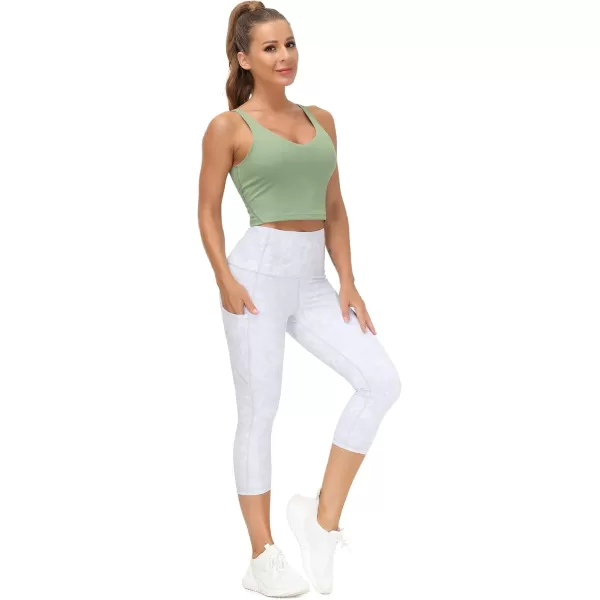 THE GYM PEOPLE Womens Sports Bra Longline Wirefree Padded with Medium SupportLight Green