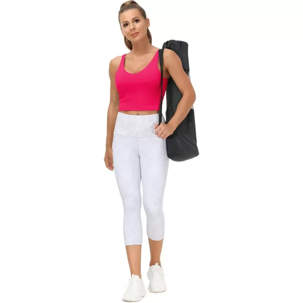 THE GYM PEOPLE Womens Sports Bra Longline Wirefree Padded with Medium SupportMagenta