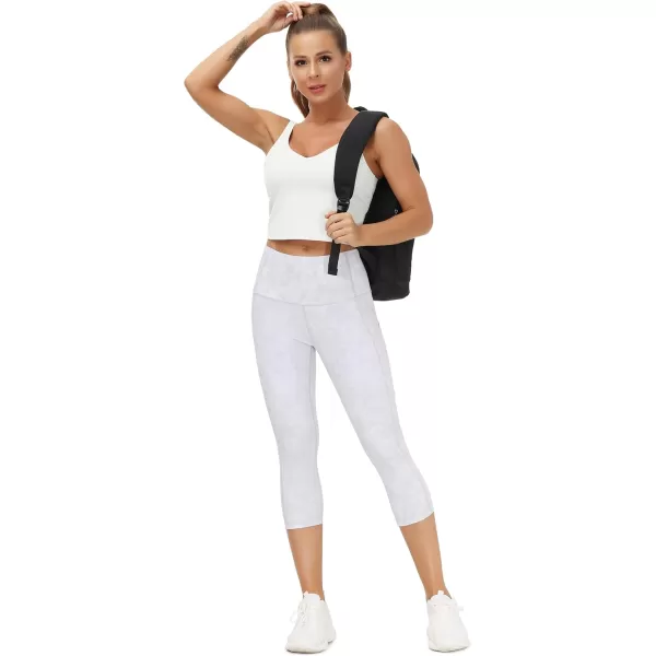 THE GYM PEOPLE Womens Sports Bra Longline Wirefree Padded with Medium SupportOffwhite
