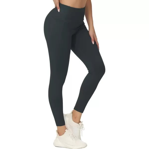 THE GYM PEOPLE Womens Yoga Pants High Waist with Pocket Tummy ControlCharcoal Grey