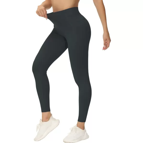 THE GYM PEOPLE Womens Yoga Pants High Waist with Pocket Tummy ControlCharcoal Grey