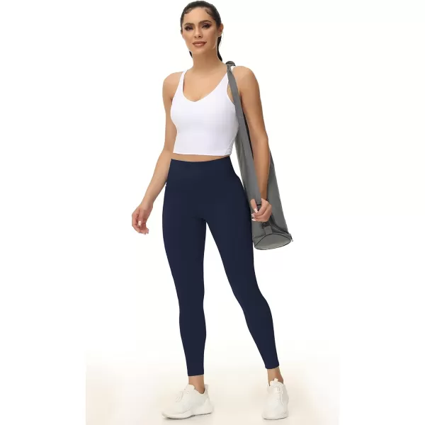 THE GYM PEOPLE Womens Yoga Pants High Waist with Pocket Tummy ControlNavy Blue