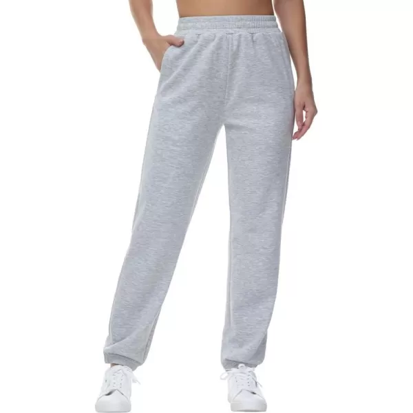 THE GYM PEOPLE Womens Baggy Cinch Bottom Sweatpants Lightweight Workout Joggers Pants with PocketsLight Heather Grey