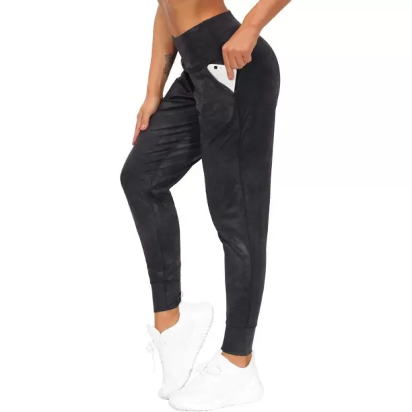 THE GYM PEOPLE Womens Joggers Pants Lightweight Athletic Leggings Tapered Lounge Pants for Workout Yoga RunningFaux Leather Coated