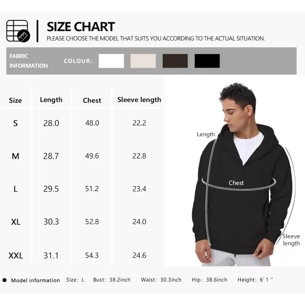 THE GYM PEOPLE Mens Full Zip Fleece Hoodie Jacket Loose Fit Soft Sweatshirts with Pockets DrawstringBlack