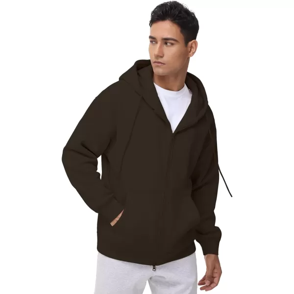 THE GYM PEOPLE Mens Full Zip Fleece Hoodie Jacket Loose Fit Soft Sweatshirts with Pockets DrawstringDark Grey
