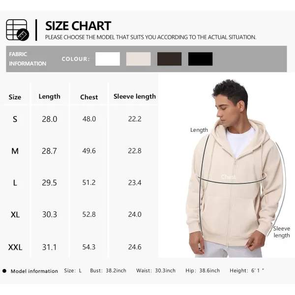 THE GYM PEOPLE Mens Full Zip Fleece Hoodie Jacket Loose Fit Soft Sweatshirts with Pockets DrawstringKhaki