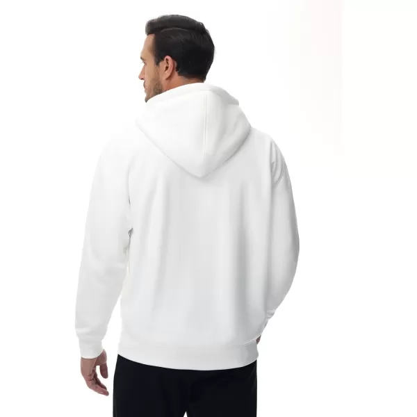 THE GYM PEOPLE Mens Full Zip Fleece Hoodie Jacket Loose Fit Soft Sweatshirts with Pockets DrawstringWhite